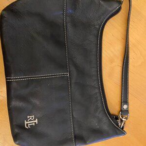 Ralph Lauren black purse with white stitching